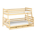 Lit superposé 90-120x200 sommiers et tiroirs inclus Léo Bois