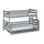 Lit superposé 90-120x200 sommiers et tiroirs inclus Léo Gris