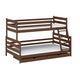 Lit superposé 90-120x200 sommiers et tiroirs inclus Léo Marron foncé