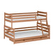 Lit superposé 90-120x200 sommiers et tiroirs inclus Léo Marron