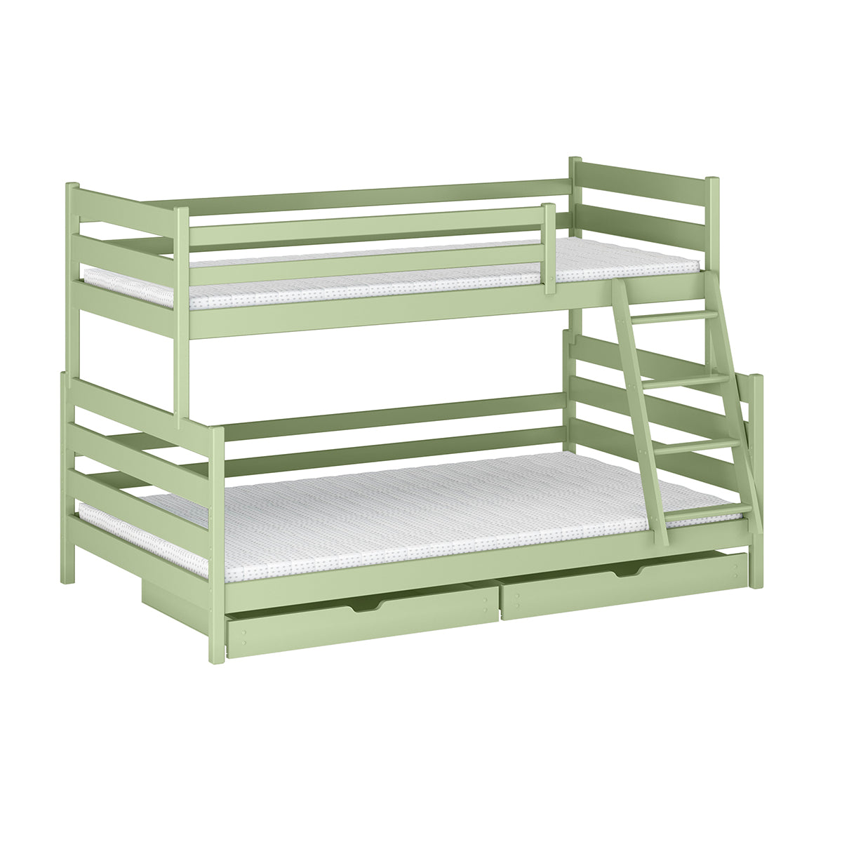 Lit superposé 90-120x200 sommiers et tiroirs inclus Léo Olive - vue 2