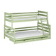 Lit superposé 90-120x200 sommiers et tiroirs inclus Léo Olive