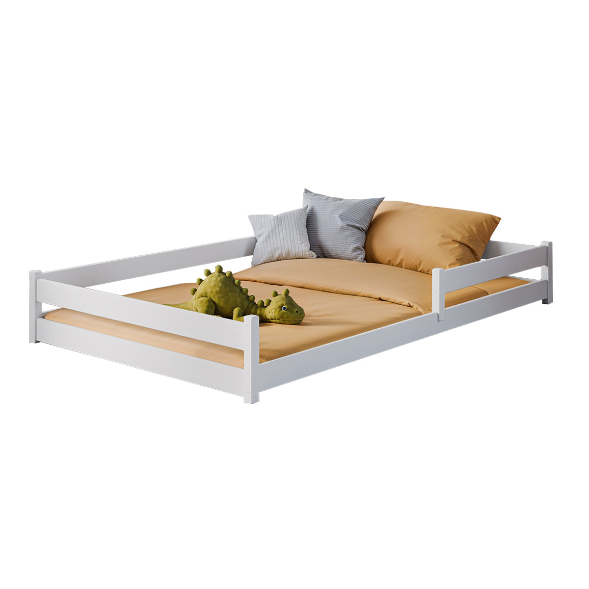 Lit au sol 120x200 sommier inclus Lily Blanc - vue 2