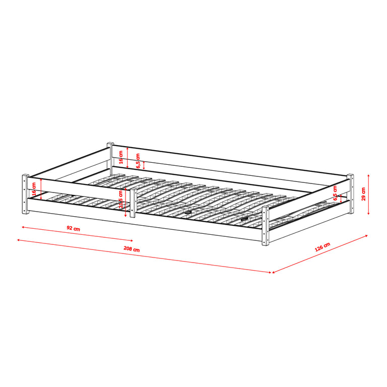 Lit au sol 120x200 sommier inclus Lily Olive - vue 3