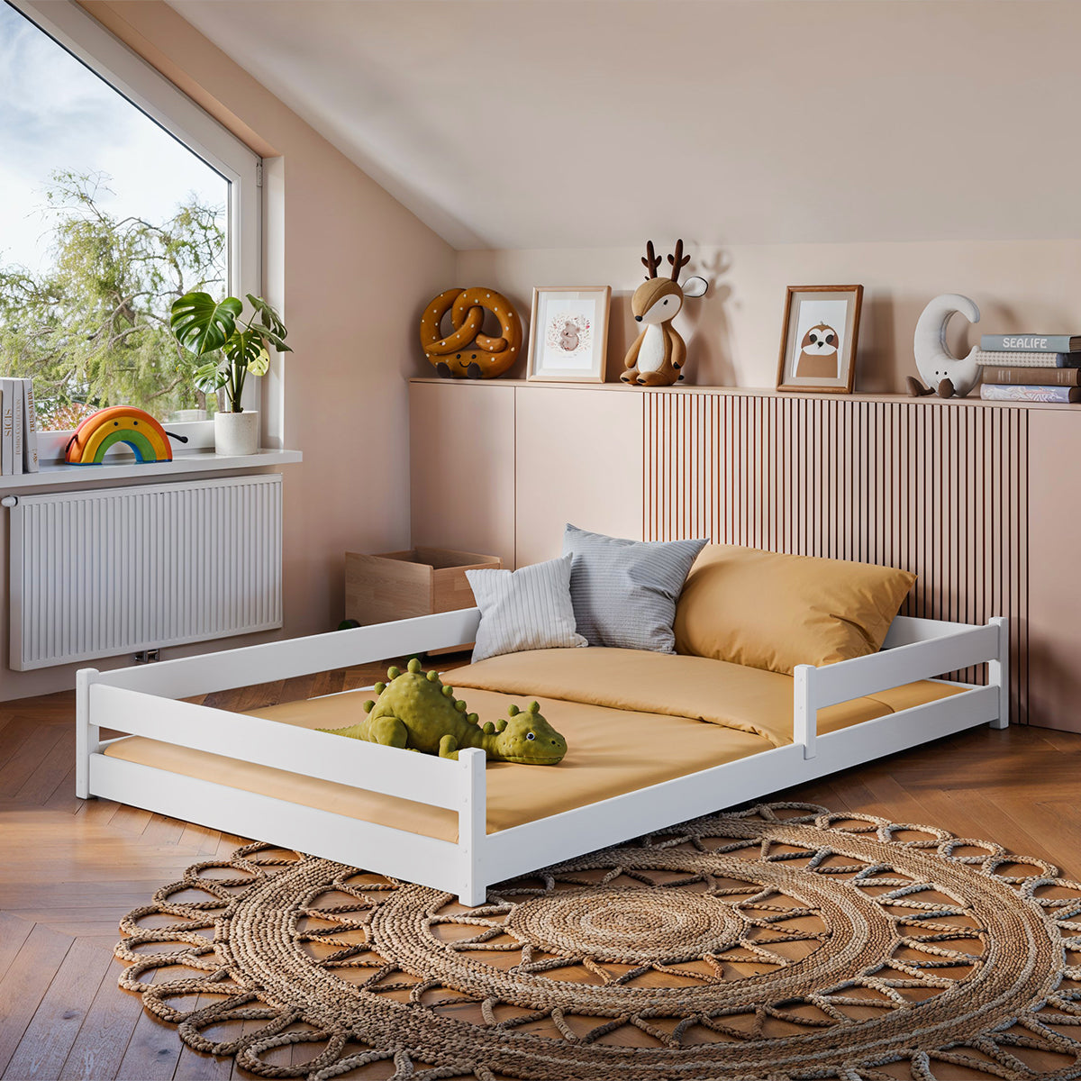 Lit au sol 120x200 sommier inclus Lily Blanc