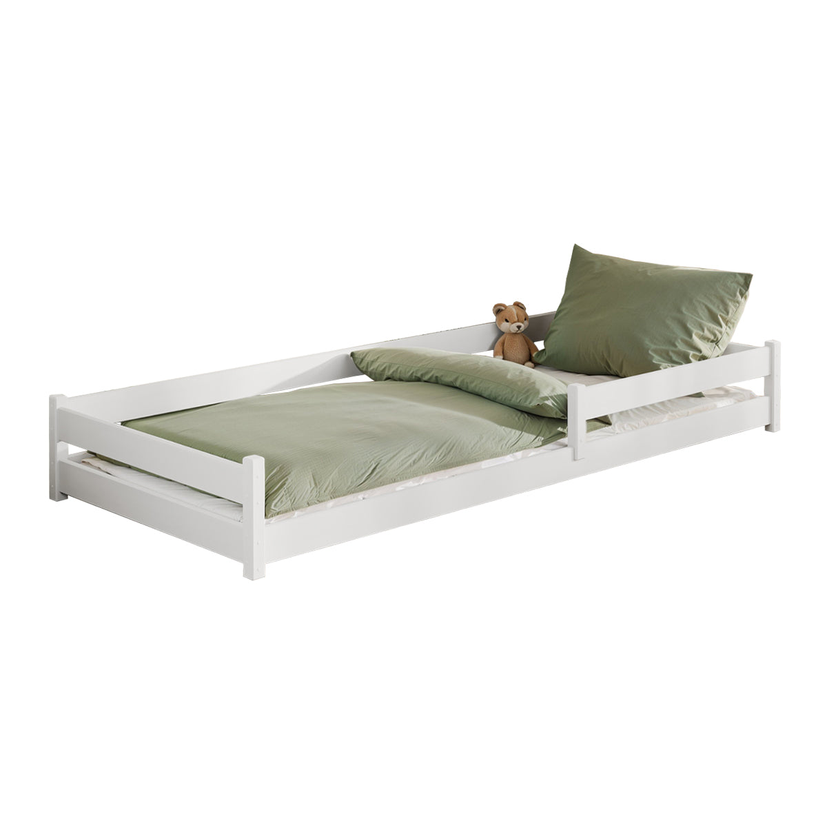 Lit au sol 90x190 sommier inclus Lily Blanc - vue 2