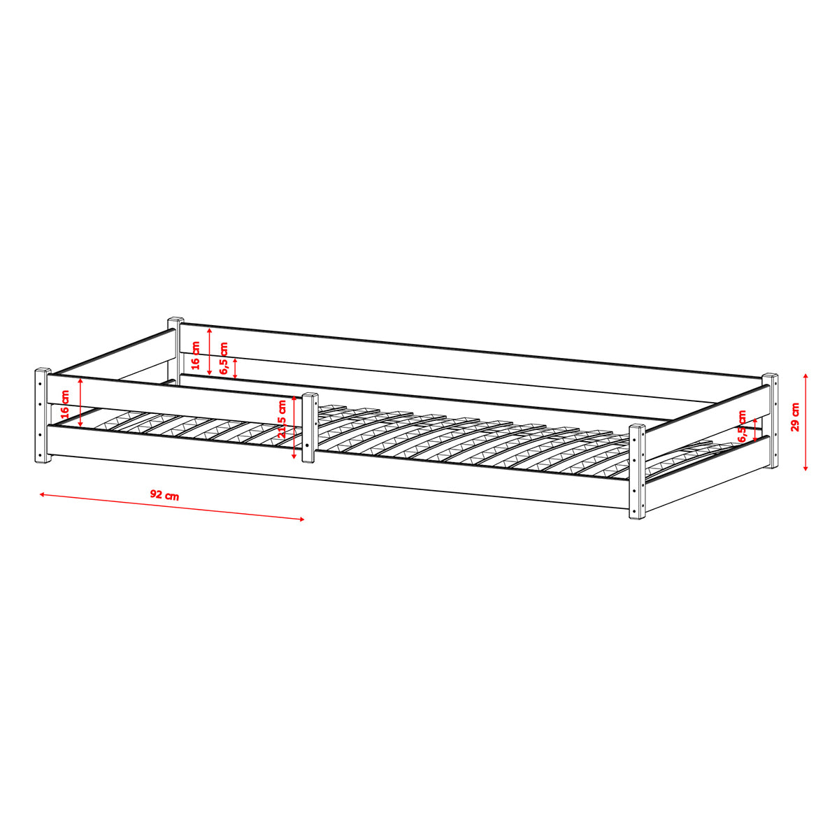 Lit au sol 90x200 sommier inclus Lily Blanc - vue 3