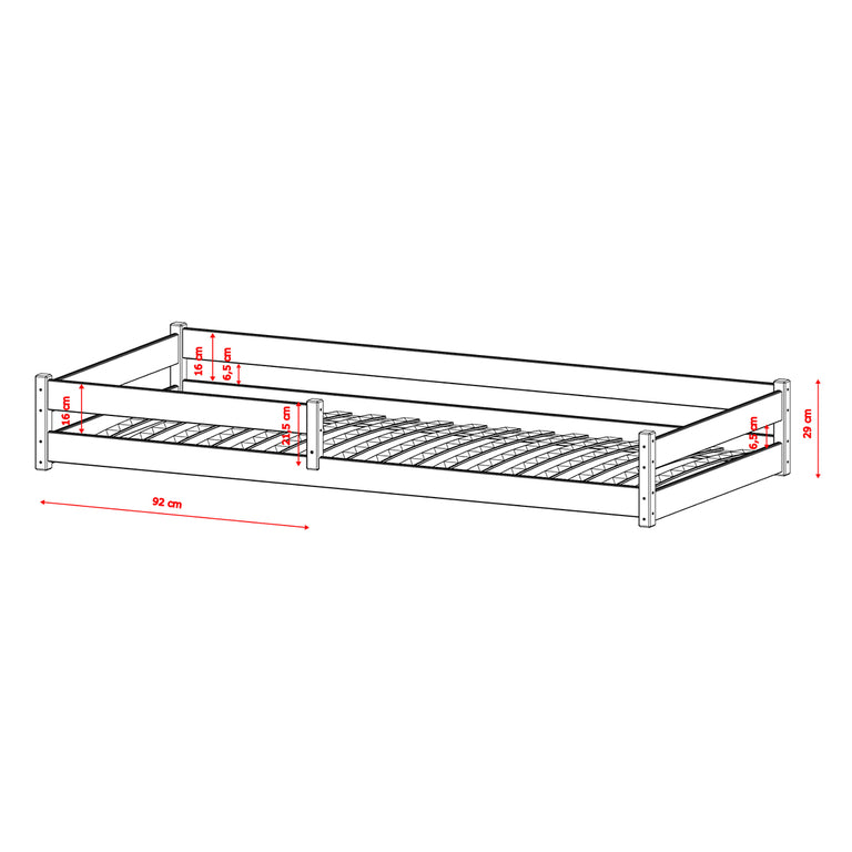 Lit au sol 90x200 sommier inclus Lily Cachemire - vue 3