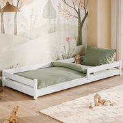 Lit au sol 90x200 sommier inclus Lily Blanc