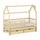Lit cabane 90x200 sommiers lit gigogne et tiroirs Lino Bois