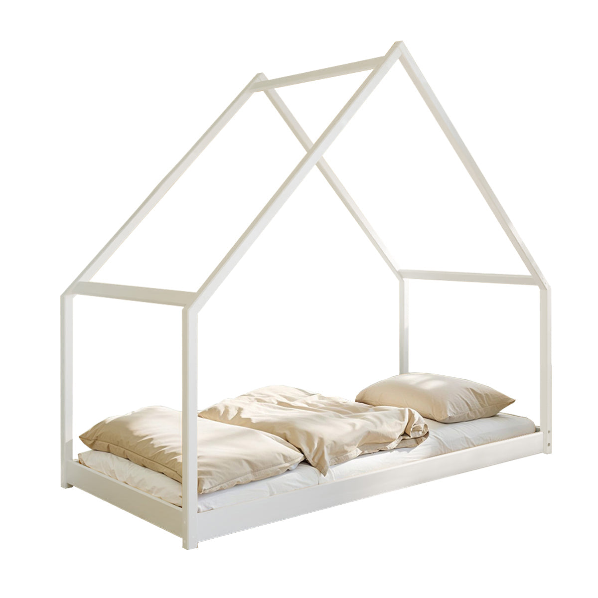 Lit cabane 90x200 sommier inclus Louisa Blanc - vue 2