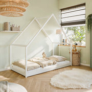 Lit cabane 90x200 sommier inclus Louisa Blanc
