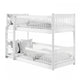 Lit superposé 90x200 au sol sommiers inclus Marion Blanc