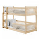 Lit superposé 90x190 au sol sommiers inclus Marion Bois