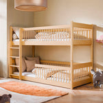 Lit superposé 90x200 au sol sommiers inclus Marion Bois