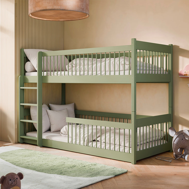 Lit superposé 90x200 au sol sommiers inclus Marion Olive