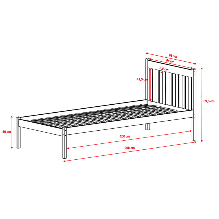 Lit 90x200 sommier inclus Marthe Blanc - vue 3