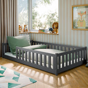 Lit au sol 120x200 sommier inclus Maya Anthracite