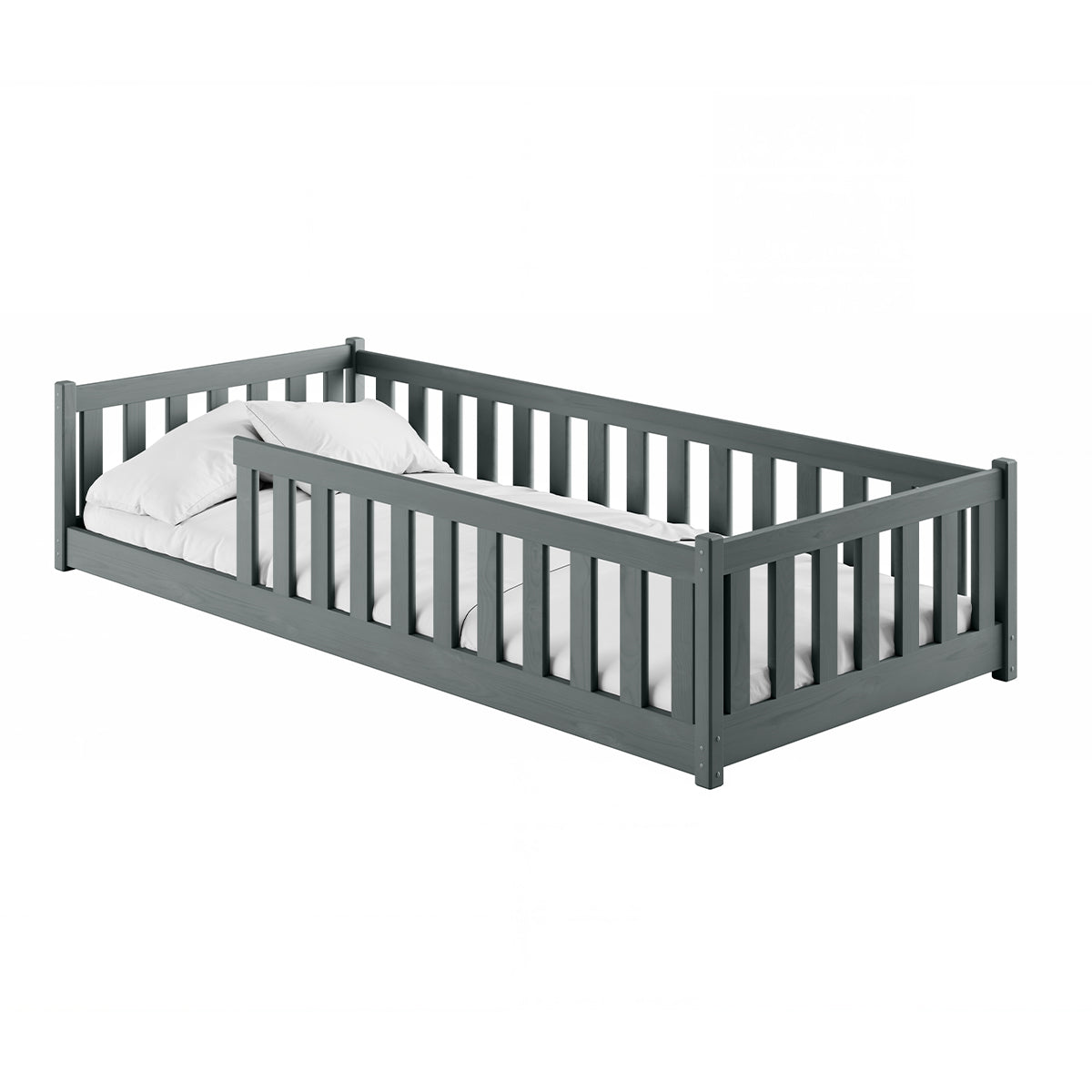 Lit au sol 90x200 sommier inclus Maya Anthracite - vue 2