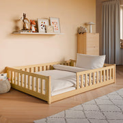 Lit au sol 140x200 sommier inclus Maya Bois