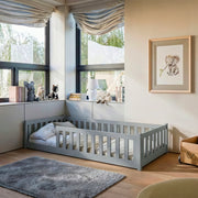 Lit au sol 90x200 sommier inclus Maya Gris