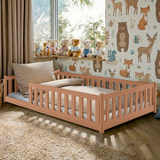 Lit au sol 120x200 sommier inclus Maya Marron