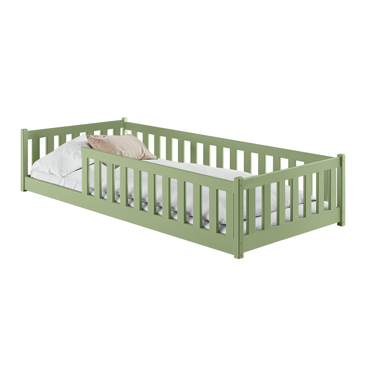 Lit au sol 90x200 sommier inclus Maya Olive - vue 2
