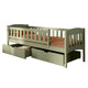 Lit 90x200 sommier et tiroirs inclus Samuel Olive
