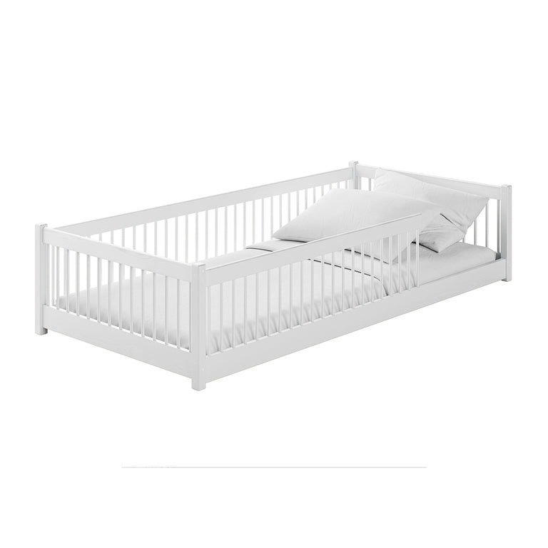 Lit au sol 90x200 sommier inclus Tamara Blanc - vue 2