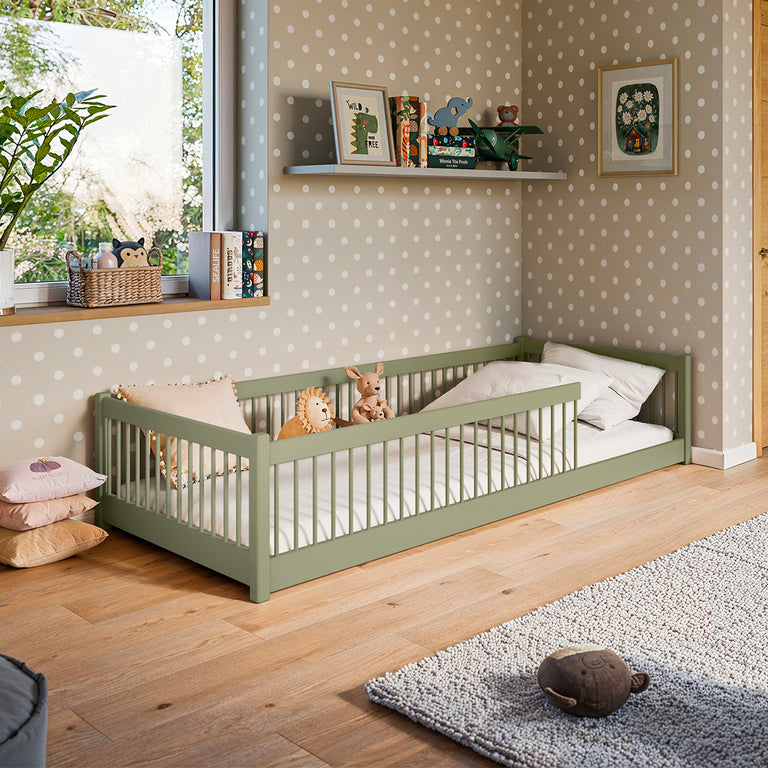 Lit au sol 90x200 sommier inclus Tamara Olive