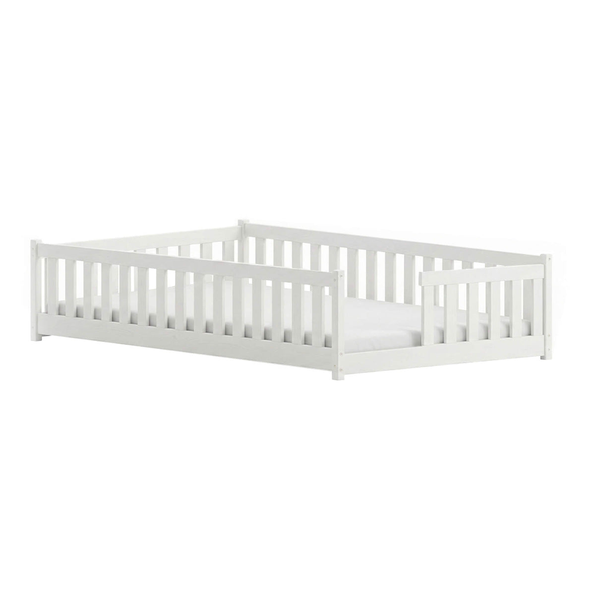 Lit au sol 120x200 sommier inclus Théa Blanc - vue 2