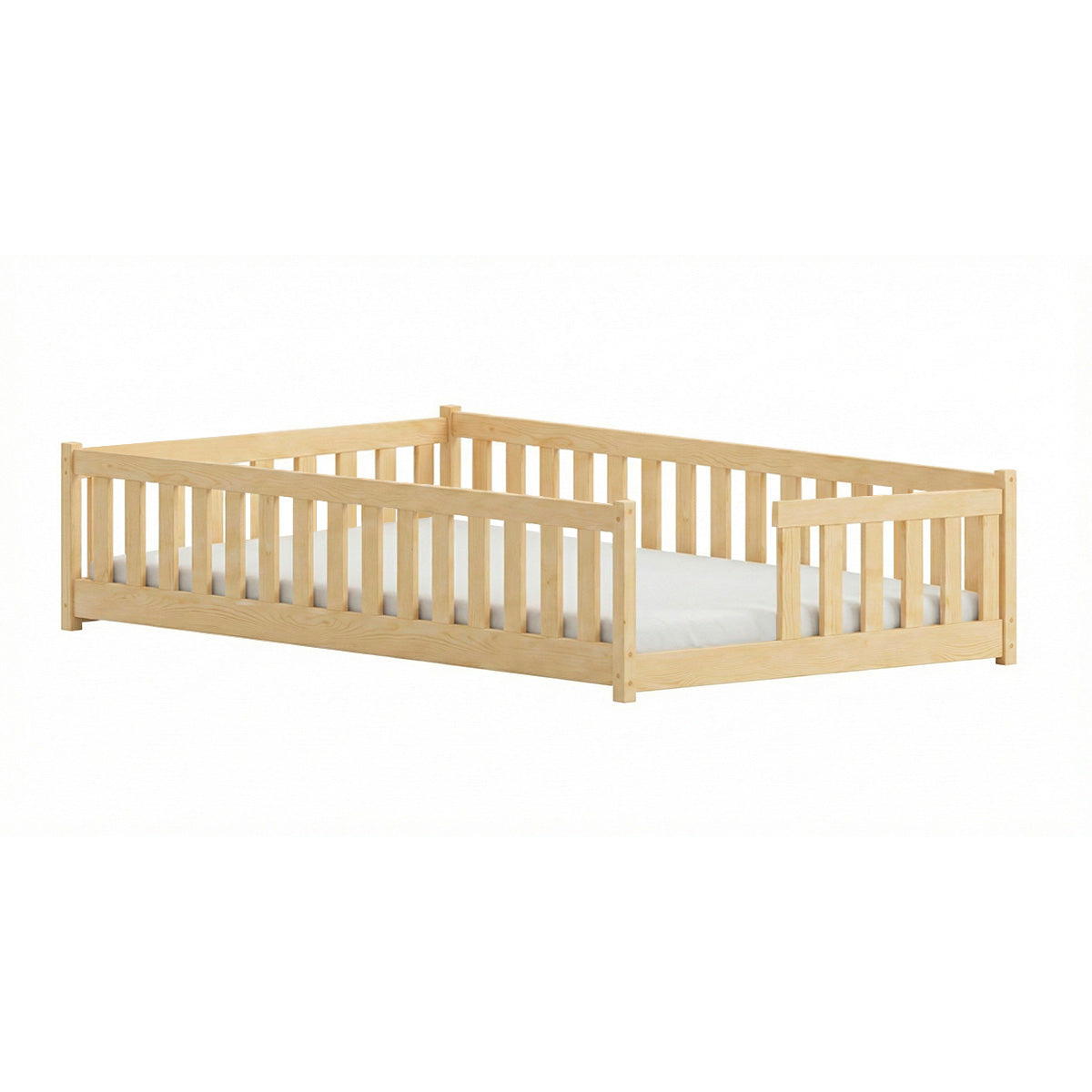 Lit au sol 120x200 sommier inclus Théa Bois - vue 2