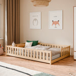 Lit au sol 140x200 sommier inclus Théa Bois