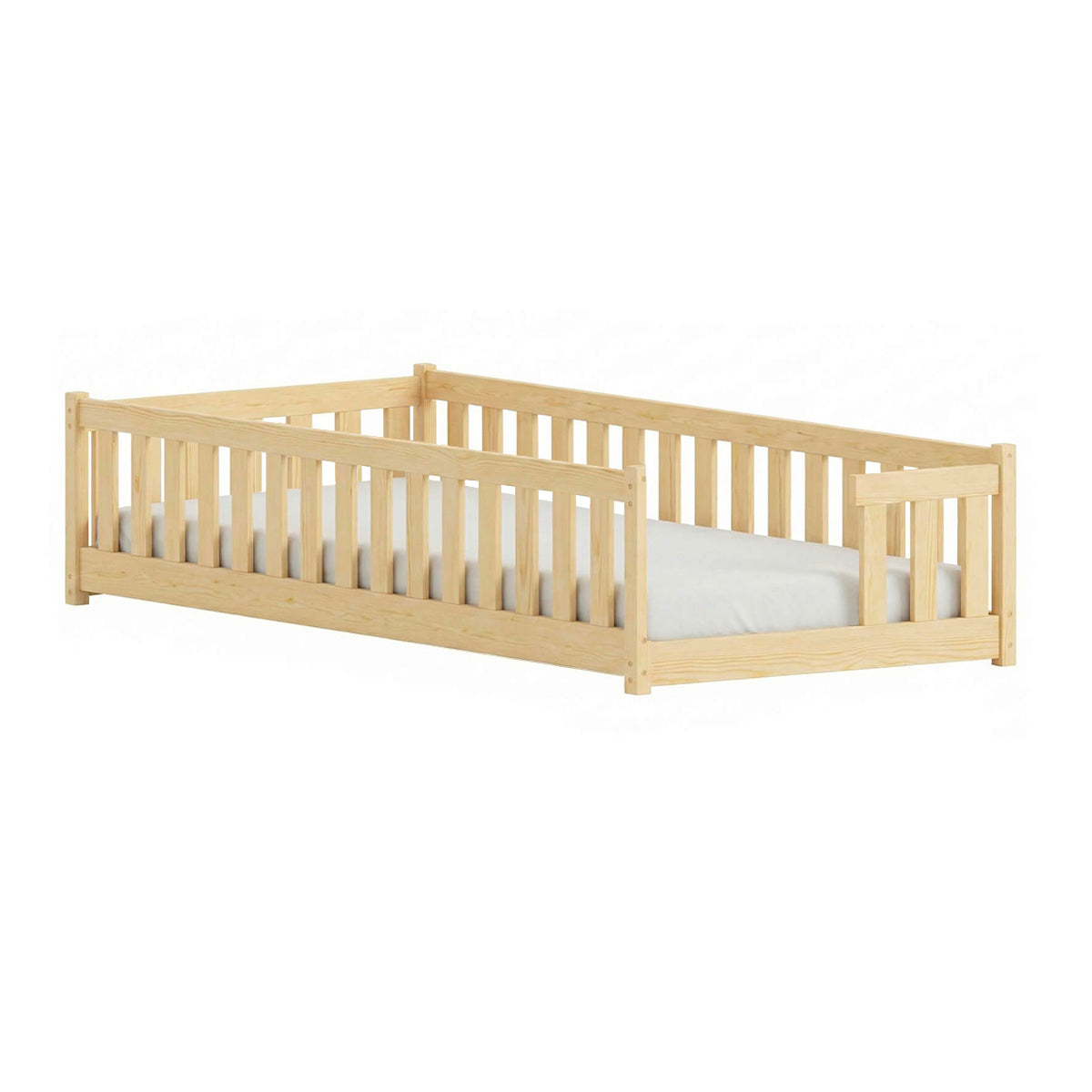 Lit au sol 80x160 sommier inclus Théa Bois - vue 2