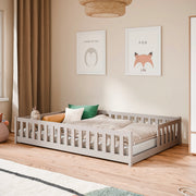 Lit au sol 140x200 sommier inclus Théa Cachemire