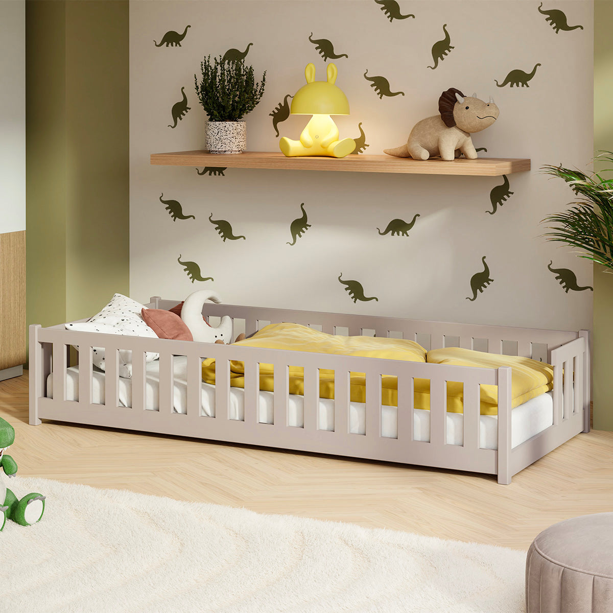 Lit au sol 80x160 sommier inclus Théa Cachemire