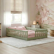 Lit au sol 120x200 sommier inclus Théa Olive