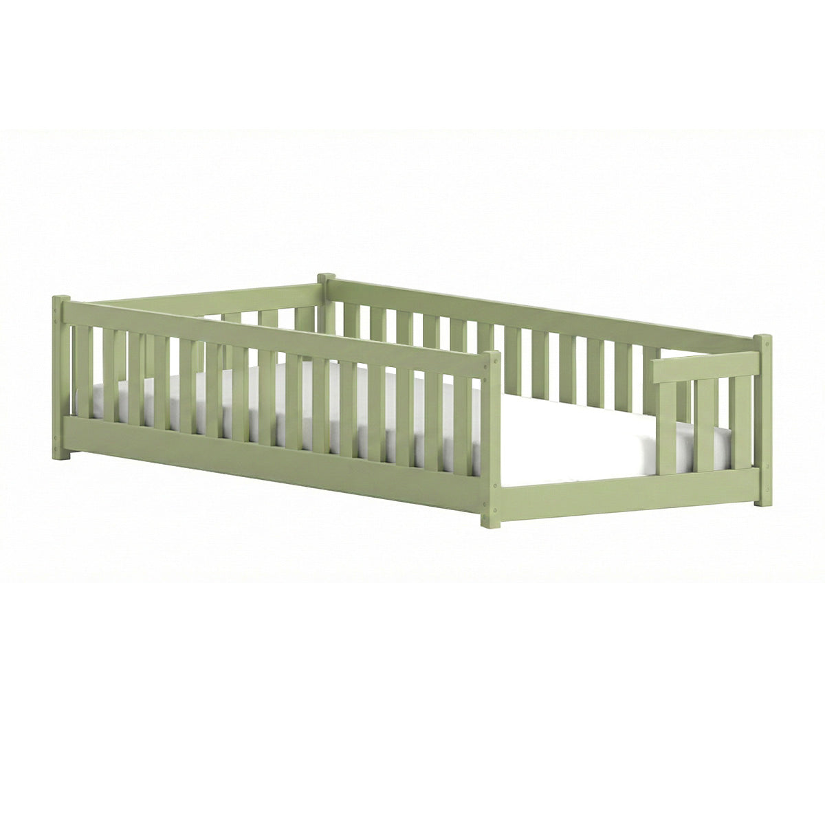 Lit au sol 90x190 sommier inclus Théa Olive - vue 2