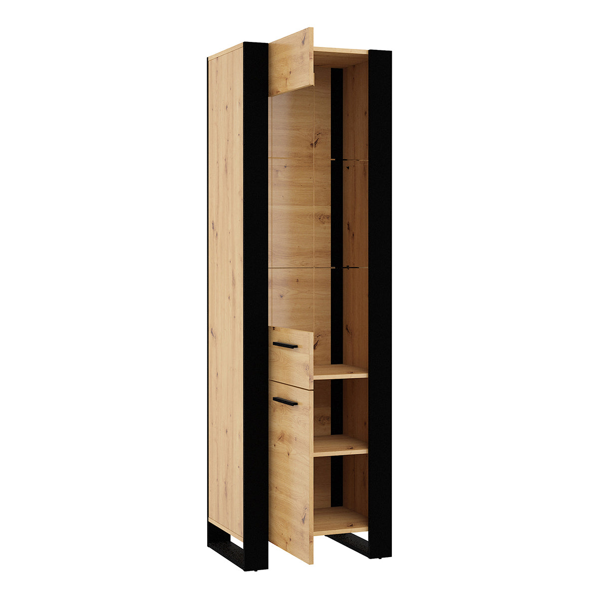 Vitrine 1 porte Nouka Bois et Noir - vue 2