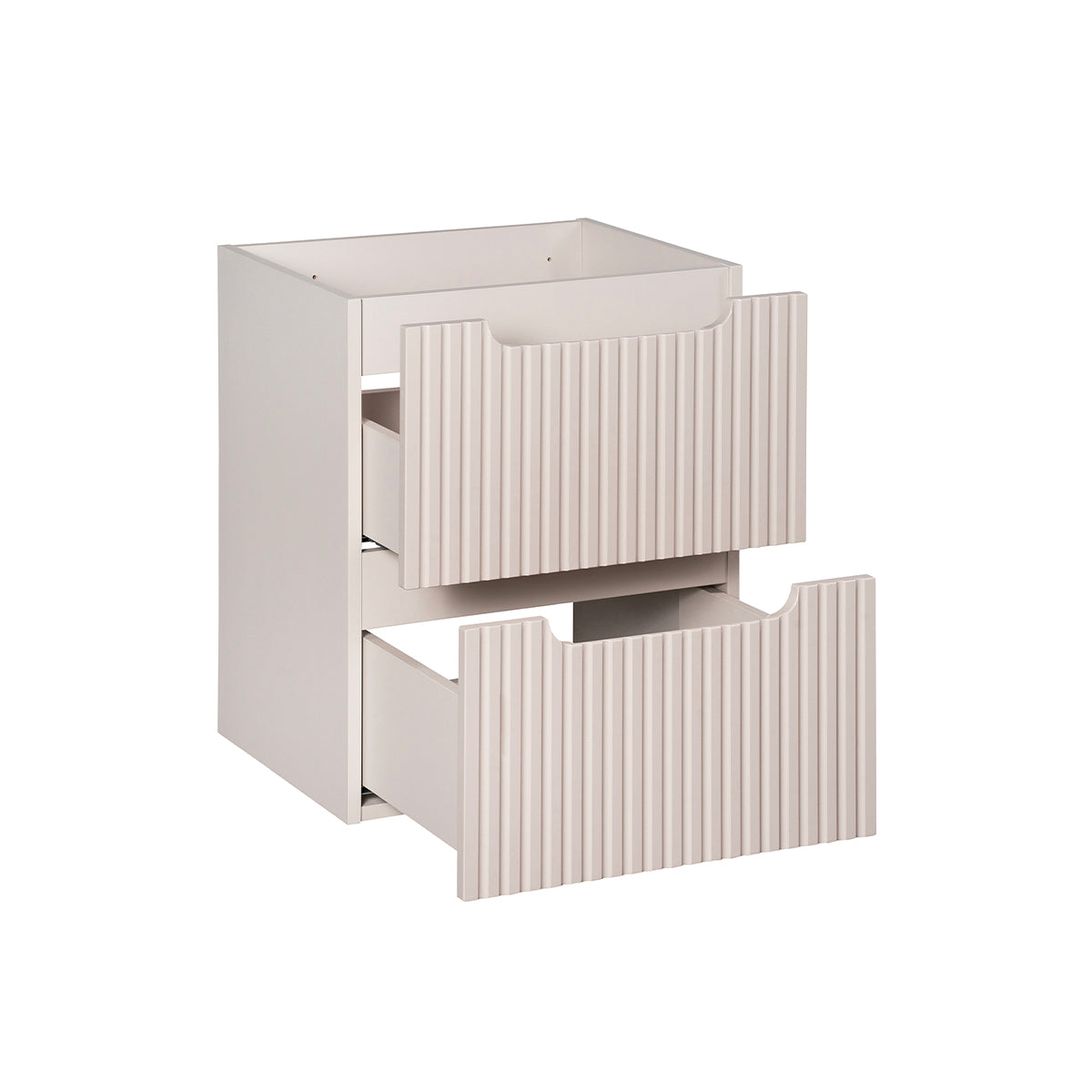 Meuble sous-vasque 50cm 2 tiroirs plan de toilette Riva Cachemire et Bois - vue 2
