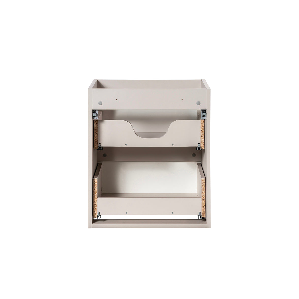 Meuble simple vasque 50cm 2 tiroirs Riva Cachemire et Bois - vue 3