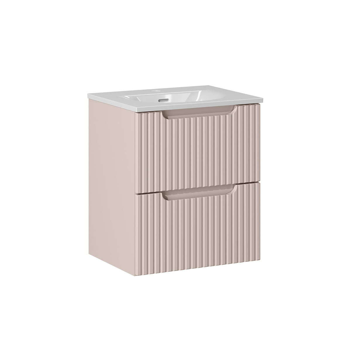 Meuble simple vasque encastrée 50cm 2 tiroirs Riva Cachemire