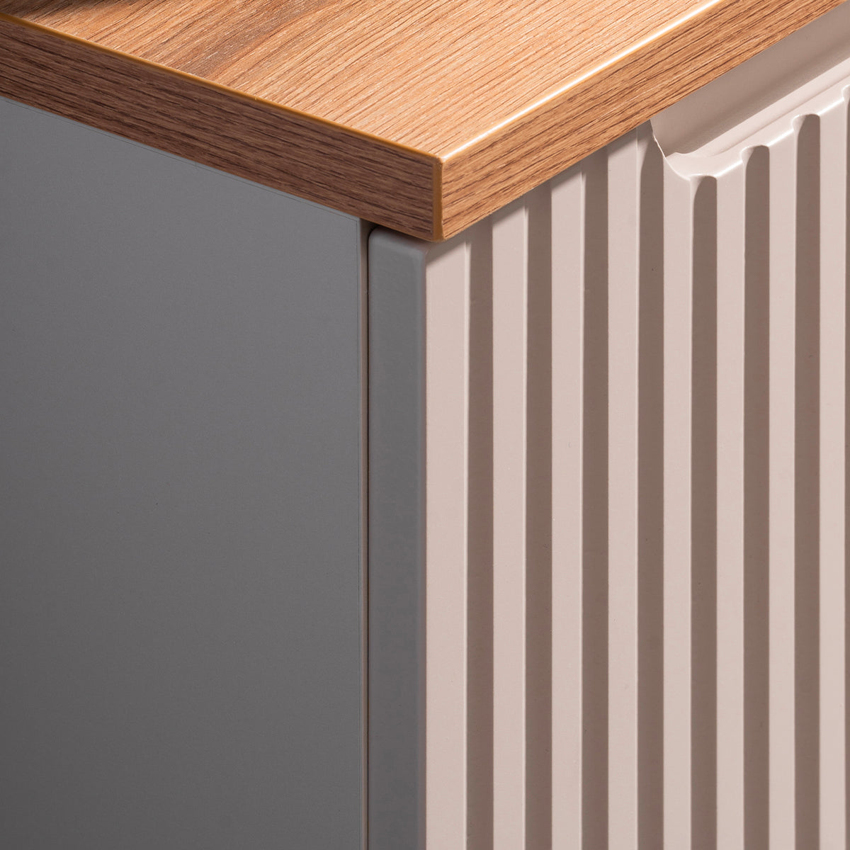 Meuble simple vasque 50cm 2 tiroirs Riva Cachemire et Bois - vue 6
