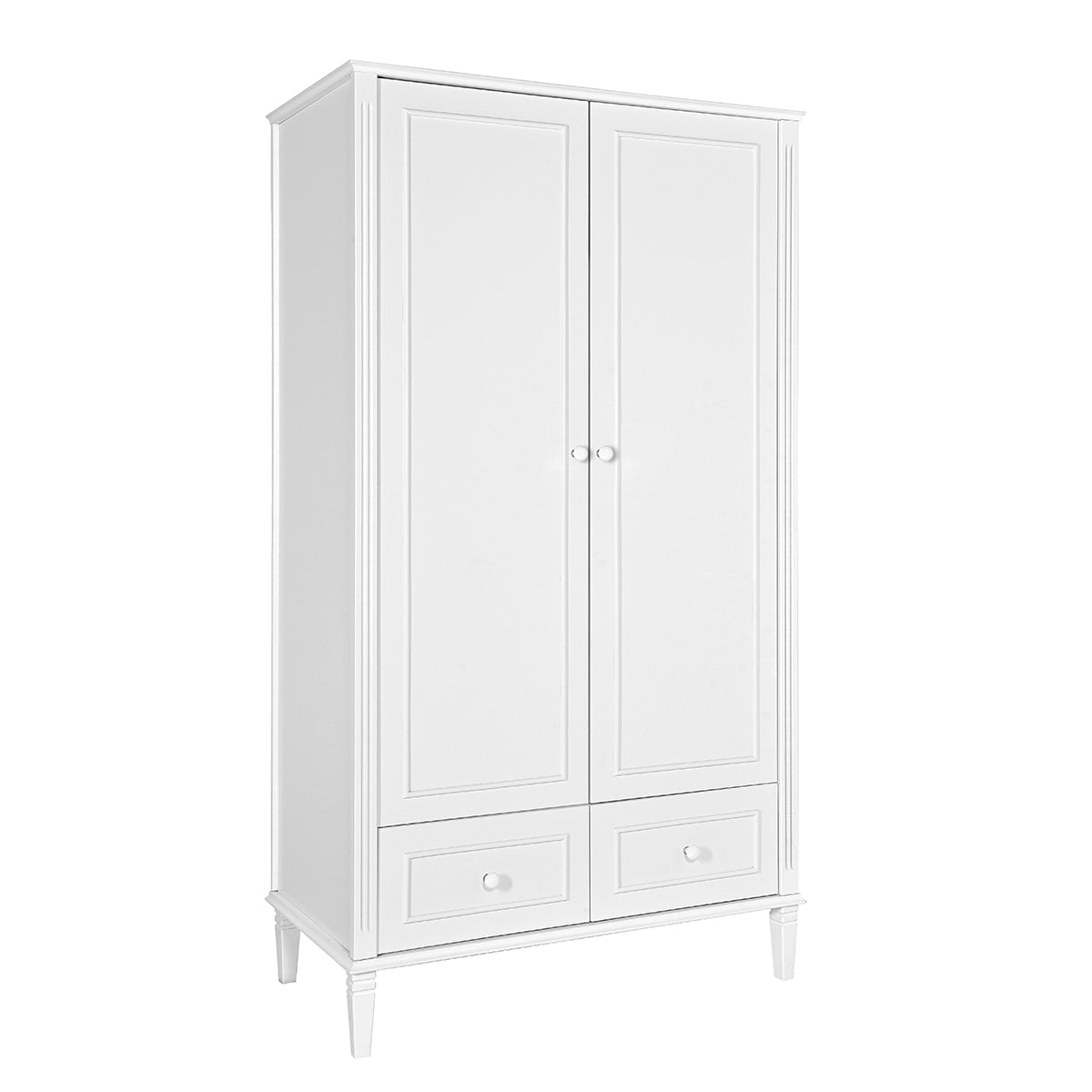 Armoire 2 portes 2 tiroirs Novelies Bianka Blanc