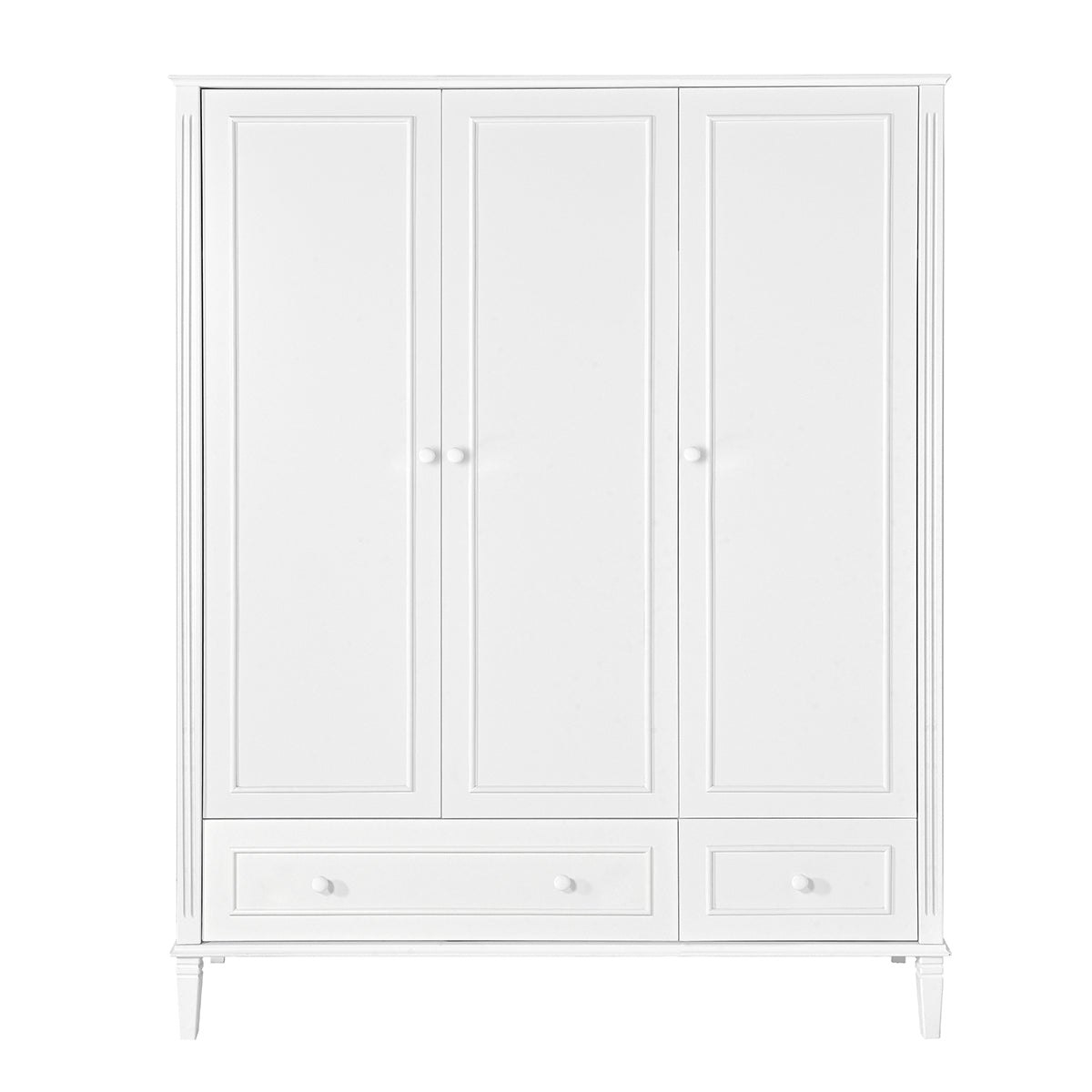 Armoire 3 portes 2 tiroirs Novelies Bianka Blanc - vue 3