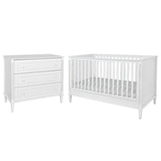 Lit évolutif 70x140 et commode 3 tiroirs Novelies Bianka Blanc