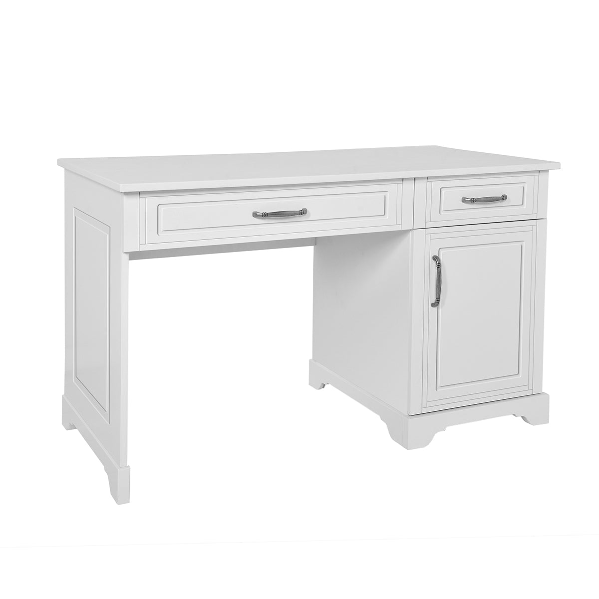 Bureau 2 tiroirs 1 porte Novelies Melody Blanc - vue 2