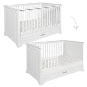 Lit évolutif 70x140 tiroir inclus Novelies Melody Blanc