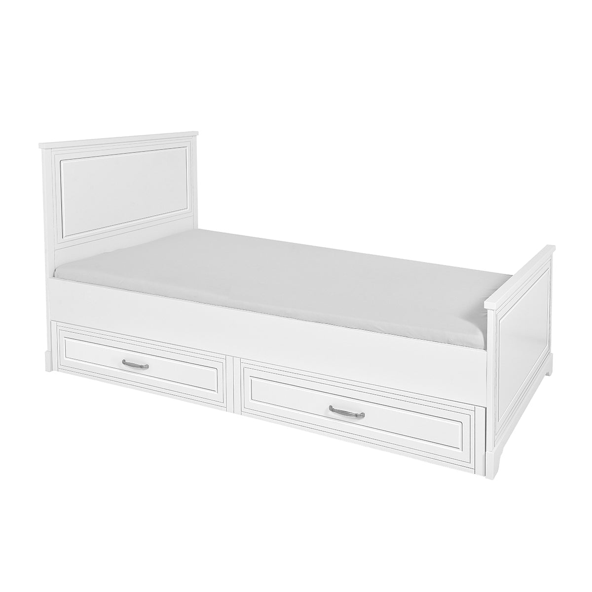 Lit enfant 90x200 sommier et tiroir inclus Novelies Melody Blanc