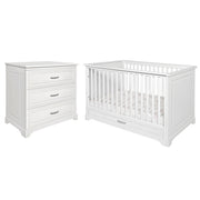 Lit évolutif 70x140 et commode 3 tiroirs Novelies Melody Blanc